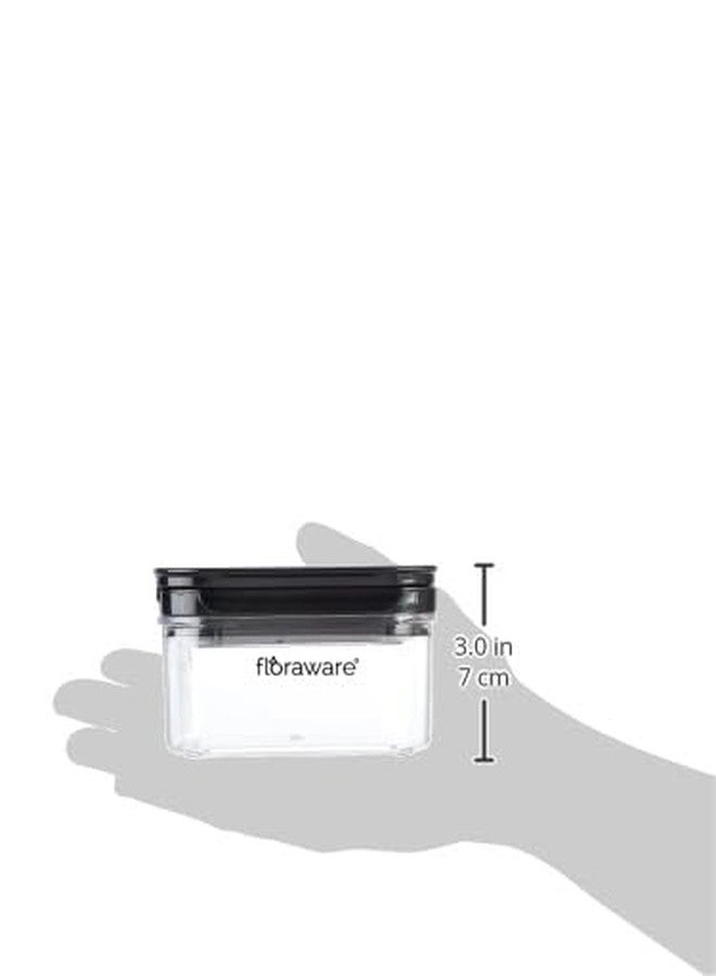 Floraware Food Safe Plastic Multiuse Square Lock & Lock Airtight Container,Multipurpose Jar, Grocery Container 450ml, Set 6, BPA Free, Black - Image 5